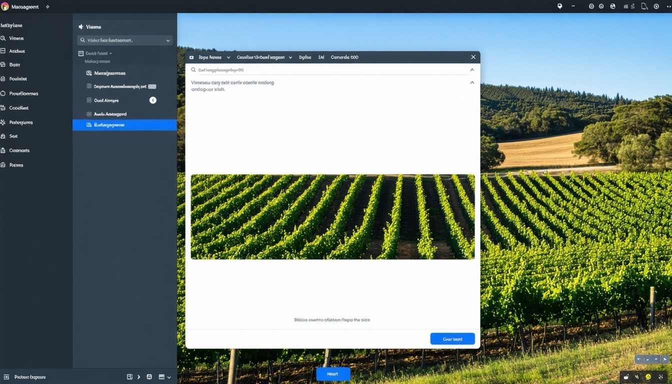 Vineyard management software interface